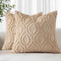 decorUhome Throw Pillow Covers 24x24 Inch Set of 2, Soft Plush Faux Wool Light Khaki Solid Couch Pillow Covers, Accent Euro Sham Farmhouse Neutral Square Pillow Cases for Sofa Bed Living Room
