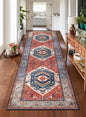 SERISSA Runner Rug for Hallways, 2'6"x8' Washable Non Slip Boho Kitchen Runner Rug, Vintage Rust Ultra Soft Print Distressed Tribal Floor Carpet for Bedroom Bathroom Laundry Room