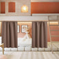 RYB HOME Half Curtain Tiers 36 inch Length, Rod Pocket Summer Heat Blocking Thermal Insulated Short Blackout Curtains for Small Window, Width 34 by Length 36, Mocha, 2 Panels