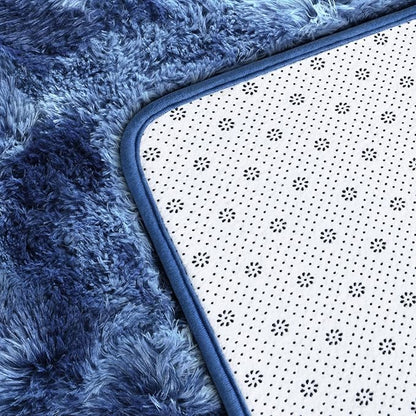 Deerhoo Large Shag Area Rugs 5 x 8, Plush Fuzzy Rugs for Living Room, Ultra Soft Fluffy Furry Rug for Bedroom, Indoor Carpet Nursery Rugs for Kids Room Home Decor, Tie-Dyed Navy Blue