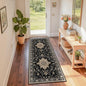RELEANY Area Rugs 2'x6' Runner Rug Non Slip Washable for Kitchen Hallway Bedroom Beside Laundry Room Bathroom Rug, Floor Carpet, Black Brown Neutral Dark Tan