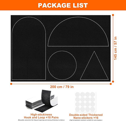 100% Blackout Curtains for Bedroom Portable Window Blinds Cover Adhesive Thermal Blackout Blinds No Drill Guard Blind for Window Shades Temporary Room Darkening Shades for Skylight RV Dorm(79x57 inch)
