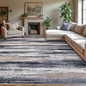 Lansny Modern Abstract 9x12 Large Machine Washable Living Room Rug Non-Slip Soft Bedroom Area Rug Grey Black Multi Ultra Thin Print Faux Wool Carpet Throw Rugs for Nursery Playroom Dining Room Indoor