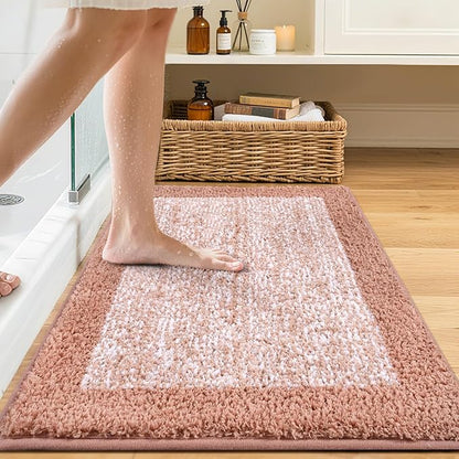 36x24 Large Bathroom Rugs Washable Non Slip, Pink Bath Mat for Bathroom Floor Tub, Soft Absorbent Quick Dry Mats for Shower, Bathtub,Home Decor