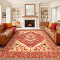 SERISSA 9x12 Area Rugs for Living Room, Large Washable Non-Slip Boho Rug, Ultra Soft Vintage Red Oriental Tribal Print Distressed Carpet for Dining Room Bedroom Dorm Office Home Decor