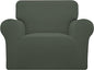 Easy-Going Stretch Chair Sofa Slipcover 1-Piece Couch Sofa Cover Furniture Protector Soft with Elastic Bottom for Kids, Pet. Spandex Jacquard Fabric Small Checks (Chair, Olive Green)