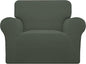 Easy-Going Stretch Oversized Chair Sofa Slipcover 1-Piece Couch Sofa Cover Furniture Protector Soft with Elastic Bottom for Kids Spandex Jacquard Fabric Small Checks Olive Green
