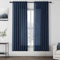 Denim Blue Linen Curtains 72 Inch Length for Living Room Sheer Lightweight Door Drapes 2 Panels Set for Kids Bedroom Light Filtering Back Tab Rod Pocket Curtain for Kitchen Protect Privacy 52x72