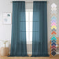 OVZME Dusty Blue Sheer Curtains 108 Inches Long, Light Filtering Semi Transparent Lightweight Voile Rod Pocket Window Curtains for for Yard, Patio, Villa, Parlor, W42 x L108, Set of 2 Panels