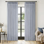 MIULEE Pinch Pleated Thick Linen Curtains 90 Inches Long 2 Panels for Living Room Bedroom, Linen Textured Memory Trained Pleat Drapes Back Tab Light Filtering Light Blue Window Curtains with Hooks
