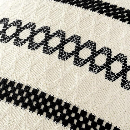 MIULEE Set of 2 Black Boho Decorative Pillow Covers 20x20 Inch Farmhouse Rustic Couch Throw Pillows Modern Spring Cotton Cushion Covers Retro Cute Macrame Woven Home Decor for Bed Sofa Chair