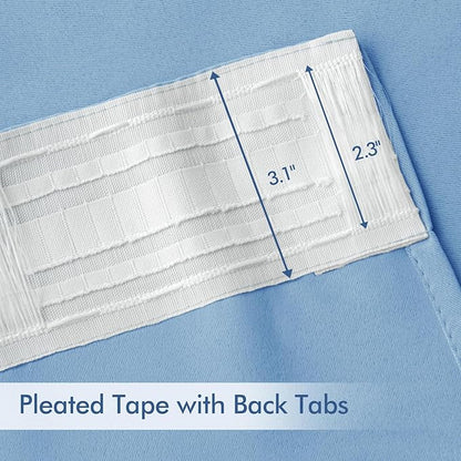 MIULEE Sky Blue Back Tab Blackout Curtains 84 Inch Length 2 Panels Set for Living Room Bedroom Privacy, Rod Pocket/Pinch Pleat Thermal Insulated Room Darkening Pleated Light Blocking Drapes