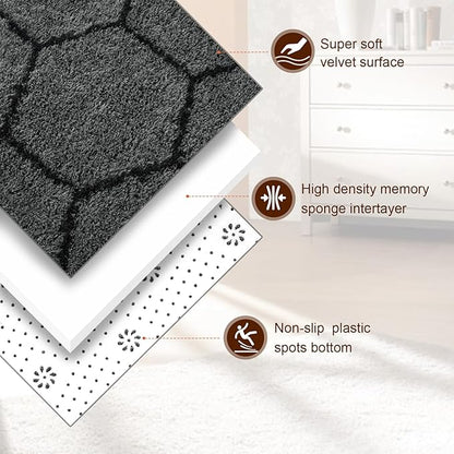 TWINNIS Super Soft Shaggy Rugs Fluffy Carpets, 5x8 Feet, Indoor Modern Plush Area Rugs for Living Room Bedroom Kids Room Nursery Home Decor, Upgrade Anti-Skid Rectangular Fuzzy Rug, Dark Gray