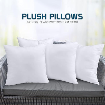 Utopia Bedding Throw Pillows (Set of 4, White) – 22 x 22 Inches Down Alternative Pillows for Bed, Sofa, and Couch - Fluffy Decorative Stuffer Pillow for Indoors & Outdoors