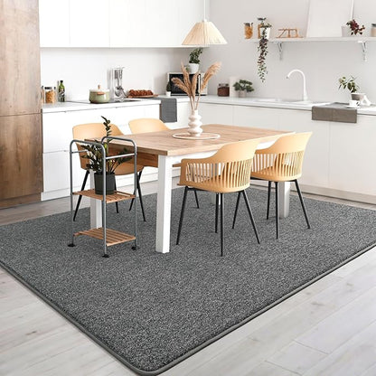 AROGAN Washable 5×7 Living Room Rug, Modern Area Rugs with Soft Memory Foam for Bedroom, Minimalist Non-Slip Indoor Floor Carpet for Dining Room Office Kids Playroom Decor, Black and White