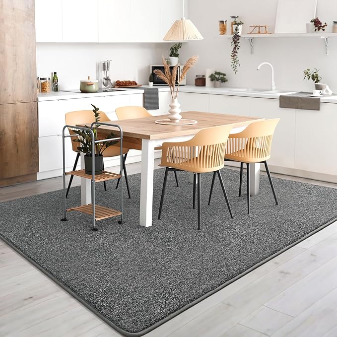 AROGAN Washable 6×9 Living Room Rug, Modern Area Rugs with Soft Memory Foam for Bedroom, Minimalist Non-Slip Indoor Floor Carpet for Dining Room Office Kids Playroom Decor, Black and White
