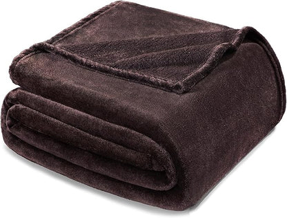 Exclusivo Mezcla Fleece Throw XL Blanket for Couch, Sofa, Super Soft and Warm Coffee Blankets, All Season, Cozy, Plush, Lightweight, 50x70 Inches