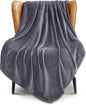 Exclusivo Mezcla Fleece Dark Grey Throw Blanket for Couch, Sofa, Super Soft and Warm Blankets, All Season, Cozy, Plush, Lightweight, 50x60 Inches