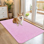 OLANLY Dog Door Mat for Muddy Paws 45x27, Absorbs Moisture and Dirt, Absorbent Non-Slip Washable Doormat, Quick Dry Chenille Mud Mat for Dogs, Entry Indoor Entryway Carpet for Inside Floor, Pink