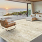 Washable Area Rug 10x14, Large Soft Rugs for Living Room Vintage Beige Rug 10x14 Area Rugs for Bedroom Dining Room Floral Non-Slip Thin Rug