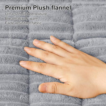 Smiry Couch Cover for Dogs Washable, Non Slip Fuzzy Pet Couch Covers for 3 Cushion Sofa Pet Friendly, Thick Soft Sofa Slipcovers Cushion Protector (Grey, 27.6" x 70.9")
