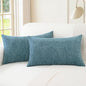 CaliTime Throw Pillow Covers Decorative 16 X 26 Inches Pack of 2 Cozy Chenille Cushion Cases for Couch Sofa Bed Living Room Home Smoke Blue
