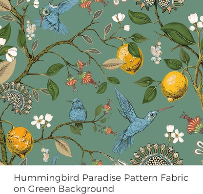 Topfinel Sliding Door Patio Floral Curtains & Drapes, Blackout Extra Wide Room Divider Large Sage Green Vintage Farmhouse Country Hummingbird Patterned Grommet Curtains 1 Single Panels W100 x L84