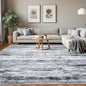 Lansny Modern Abstract 8x10 Large Machine Washable Living Room Rug Non-Slip Soft Bedroom Area Rug Black Gray White Ultra Thin Print Faux Wool Carpet Throw Rugs for Nursery Playroom Dining Room Indoor
