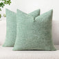 MIULEE Pack of 2 Couch Throw Pillow Covers 18x18 Inch Soft Greyish Green Chenille Pillow Covers for Sofa Living Room Solid Dyed Pillow Cases
