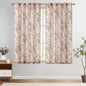 jinchan Linen Blend Curtain Floral Curtains for Living Room 63 Inch Length Farmhouse Brick Red Printed Curtain Rod Pocket Back Tab Peony Flower Patterned Drapes Curtains Set 2 Panels