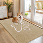 OLANLY Dog Door Mat for Muddy Paws 54x32, Paw Print Design, Absorbs Moisture and Dirt, Absorbent Non-Slip Washable Doormat, Quick Dry Chenille Mud Mat for Dogs, Entry Indoor Entryway Carpet, Beige