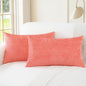 CaliTime Throw Pillow Covers Decorative 16 X 26 Inches Pack of 2 Cozy Chenille Cushion Cases for Couch Sofa Bed Living Room Home Living Coral