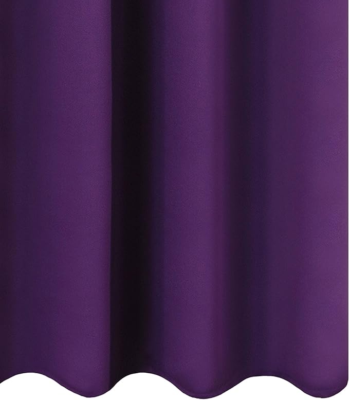 LEMOMO Purple Thermal Blackout Curtains/52 x 72 Inch/Set of 2 Panels Room Darkening Curtains for Bedroom