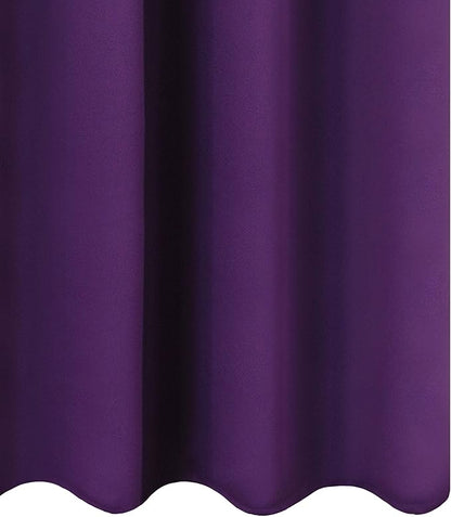 LEMOMO Purple Thermal Blackout Curtains/52 x 72 Inch/Set of 2 Panels Room Darkening Curtains for Bedroom