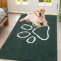 Smiry Dog Door Mat for Muddy Paws, Absorbent Dirt Trapper Non Slip Quick Dry Washable Chenille Mat for Mud Dogs, Entry Rug for Indoor and Outdoor (47x32 Inches, Green and White)
