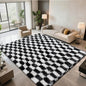 Checkered Area Rugs for Bedroom Living Room,8x10 Black and White Fluffy Soft Checkered Rug Fuzzy Shag Shaggy Carpet, Indoor Plush Floor Rugs for Kids Boys Girls Teen Dorm Nursery Home Decor