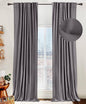 100% Blackout Shield Linen Blackout Curtains for Bedroom 96 Inches Long, Back Tab/Rod Pocket Living Room Drapes, Thermal Insulated Blackout Curtains 2 Panels Set, 50" W x 96" L, Darkgray
