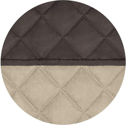 PureFit Reversible Quilted Sofa Cover, Water Resistant Slipcover Furniture Protector, Washable Couch Cover with Non Slip and Elastic Straps for Kids, Dogs, Pets (Chair, Chocolate/Beige)