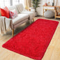 Pionblank Fluffy Runner Rugs for Bedroom 2x6, Modern Shaggy Area Rug for Hallway Living Room, Plush Soft Fuzzy Bedside Carpet for Kids Girls Boys Room Nursery Decor, Red