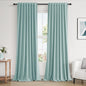 Guken Light Blue 100% Blackout Linen Curtains 100 Inch Length 2 Panels Set for Living Room Back Tab Thermal Insulated Black Out Drapes Room Darkening Farmhouse Style for Bedroom Window Curtains