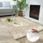 Ashler HOME DECO Soft Fox Faux Fur Chair Couch Cover Area Rug for Bedroom Floor Sofa Living Room White Brown Rectangle 3 x 5 Feet