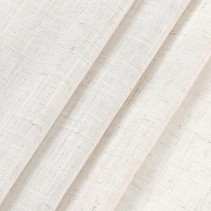 Ivory White Curtains 96 Inches Long 2 Panels for Bedroom Living Room Back Tab Semi Sheer Linen Curtain Modern Farmhouse Coastal Decor 96 inch for Patio Sliding Door Office 52X96