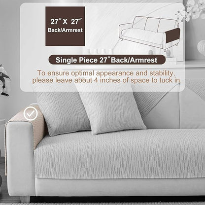 Soft Waterproof Chenille Cover Washable, Non Slip Sectional Sofa Covers for 3 Cushion Couch Sofa L Sharped Sofa Slipcover for Pets, Furniture Protector (1 PCS 27"x27" Coffee)