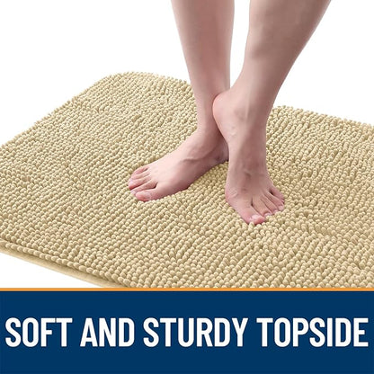 OLANLY Dog Door Mat for Muddy Paws 34x21, Absorbs Moisture and Dirt, Absorbent Non-Slip Washable Doormat, Quick Dry Chenille Mud Mat for Dogs, Entry Indoor Entryway Carpet for Inside Floor, Sand