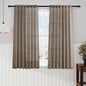 Nanspring Dark Taupe Linen Sheer Curtains 54 Inch Length 2 Panel Set Back Tab Rod Pocket Semi Sheer Light Filtering Short Curtain Soft Elegant Aesthetic Small Window Drapes for Bathroom 52x54