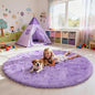 yulidayang Purple Fluffy Round Area Rugs for Bedroom,4'X4'Shag Circle Area Rugs for Girls Room,Non Slip Fuzzy Plush Rug for Kids Room Living Room and Dorm Home Decor Rug