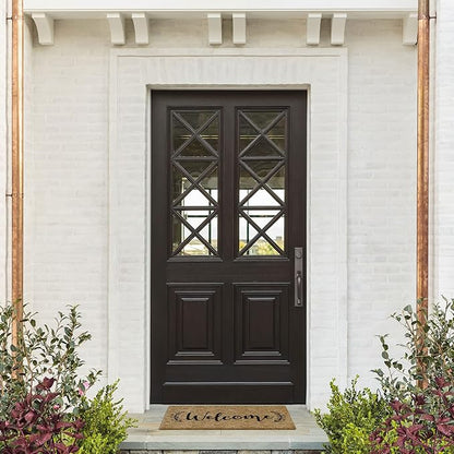 Barnyard Designs Doormat Welcome Mat for Outdoors, Large Front Door Entrance Mat, Brown (Welcome, 30x17)