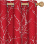 Deconovo Christmas Red Curtains, Blackout Drapes, Soundproof Curtain, Silver Print, 42 x 63 Inch Long, 2 Panels, Machine Washable Window Panel for Living Room Bedroom Festival Party Decoration Kitchen
