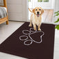 OLANLY Dog Door Mat for Muddy Paws 44x32, Paw Print Design, Absorbs Moisture and Dirt, Absorbent Non-Slip Washable Doormat, Quick Dry Chenille Mud Mat for Dogs, Entry Indoor Entryway Carpet, Brown