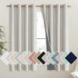 NICETOWN Snowbound Vintage Linen 100% Blackout Curtains for Living Room, Thermal Insulated Curtains 48" Long, Noise Reducing Window Treatment Drapes for Hall Room, 52" Wide Per Panel, Set of 2